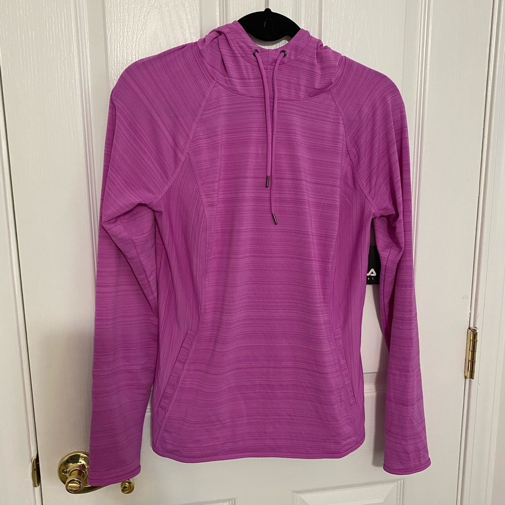 NWT! FILA Sport CowNeck Hooded Workout Top Fuchsia